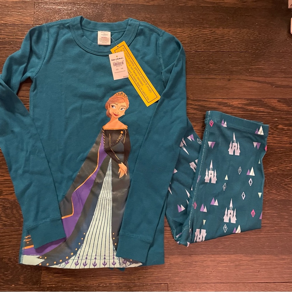 FROZEN! Hanna Andersson Princess Anna Long John Pajamas Size 140 / 10 NWT